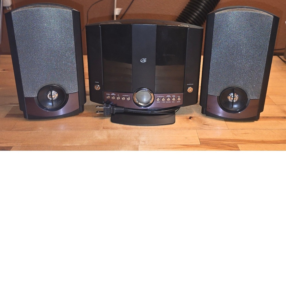 GPX HM3817DT Home Music System Vertical CD Player AM FM Radio Black with Remote
